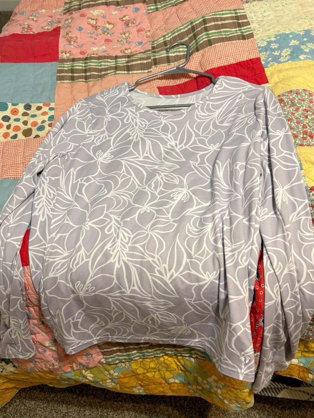 Hang Ten Lilac Long Sleeve Tee with White Floral Print